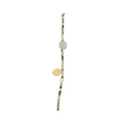 Sautoir Tissé Breloques Et Pierres (émeraude) -Jollia Soldes Magasin sautoir pierre nacre vert 1