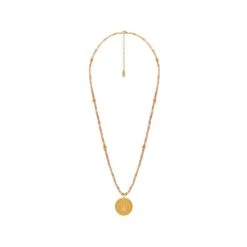 Sautoir Médaille Bouddha Pierre De Lune Rose (doré) -Jollia Soldes Magasin sautoir pierre rose medaille 1