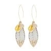 Boucles Longues Plume Cuir Et Coquillage (crème) -Jollia Soldes Magasin sautoir plume creme
