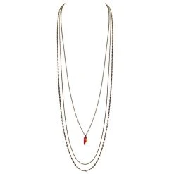 Sautoir Lucknow (bronze Et Framboise)