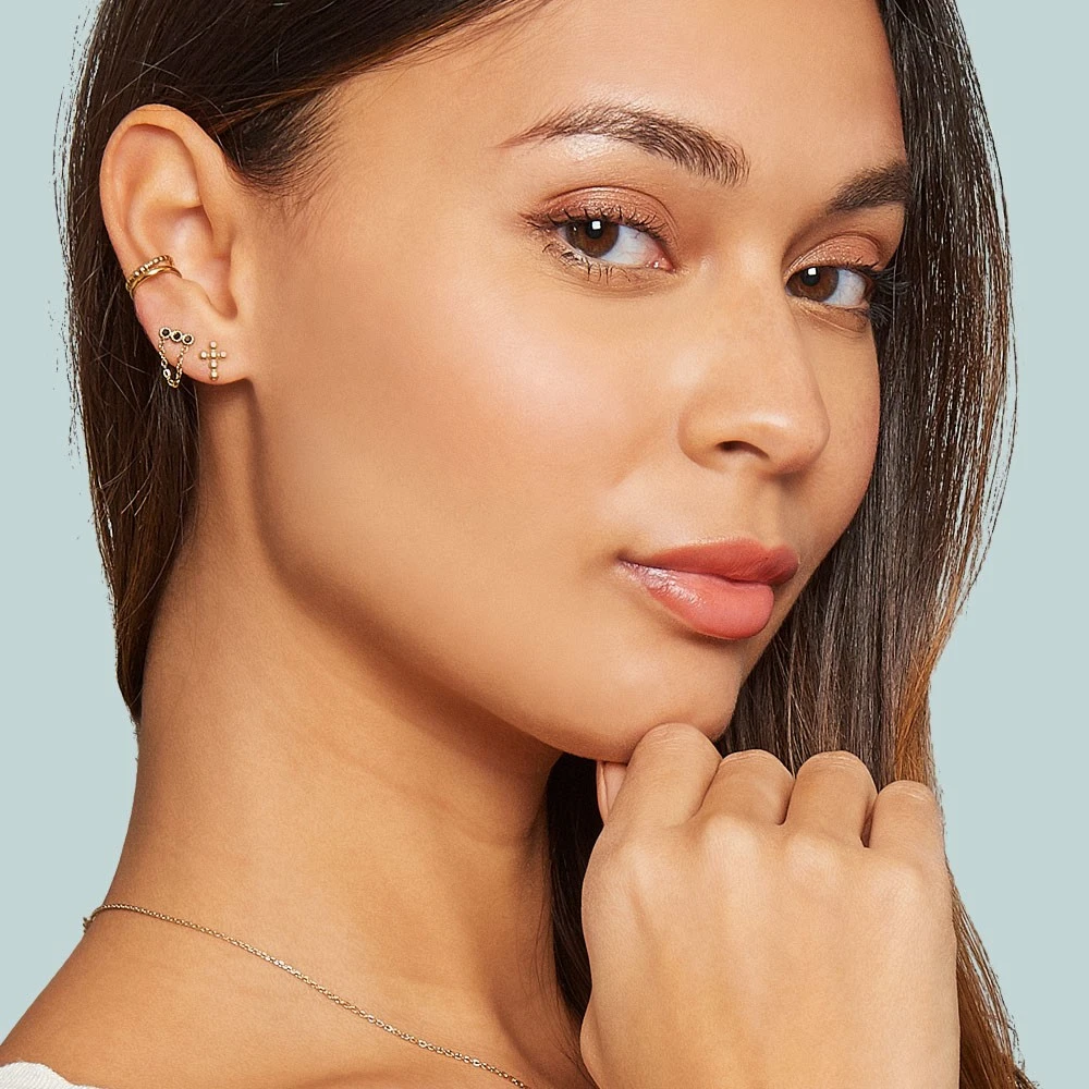 Set De Boucles D'oreilles Rock (doré) 4 Set De Boucles D'oreilles Rock (doré) – Image 2