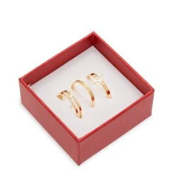 Set De Bagues Croix Et Zircons (doré) -Jollia Soldes Magasin set de bagues croix zircons 1