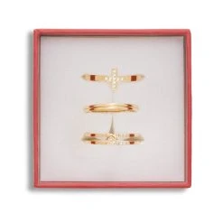 Set De Bagues Croix Et Zircons (doré) -Jollia Soldes Magasin set de bagues croix zircons