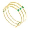Set De Joncs Multi Pierres (calcédoine) -Jollia Soldes Magasin set jonc bracelet pierre vert plaque or azuni