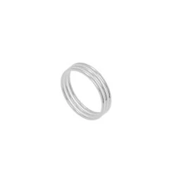 Trio De Bagues Fines Lisses (argenté) -Jollia Soldes Magasin trio bagues fines lisses argente siloe