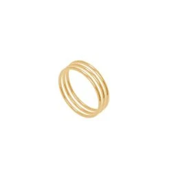 Trio De Bagues Fines Lisses (doré)
