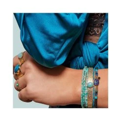 Bracelet Perles Noir Et Bleu (doré) -Jollia Soldes Magasin zag bleu porte 2